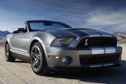 10shelbygt500_17 Racing stripes are available for the first time on the convertible model of the 2010 Shelby GT500 (Image: Ford)