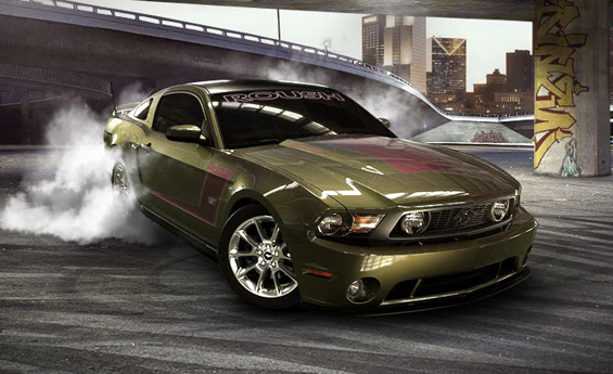 Scary color, lots of smoke and really a brutal one: Our Mustang 2010 is redy to be build (Image: Ford)