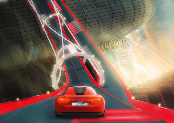 Gamers first: Virtual test drive with Audi's e-tron will be avaiable at Play Station Home for PS3 Users (Image: Audi)