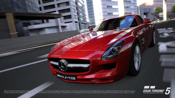The Mercedes-Benz SLS AMG featured in the new video game Gran Turismo5 for PlayStation3 (Image: Daimler)