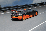 Bugatti_Veyron Super Sport_ record the Bugatti Veyron 16.4 Super Sport achieved a new landspeed world record for production cars, on the proving grounds of the Volkswagen Group at Ehra-Lessien (nearby its headquarters at Wolfsburg). In the presence of the German Technical Inspection Agency (TÜV) and a representative of Guinness Book of Records the Super Sport achieved an average top speed of 431 km/h (Image: Bugatti S.A.S.)